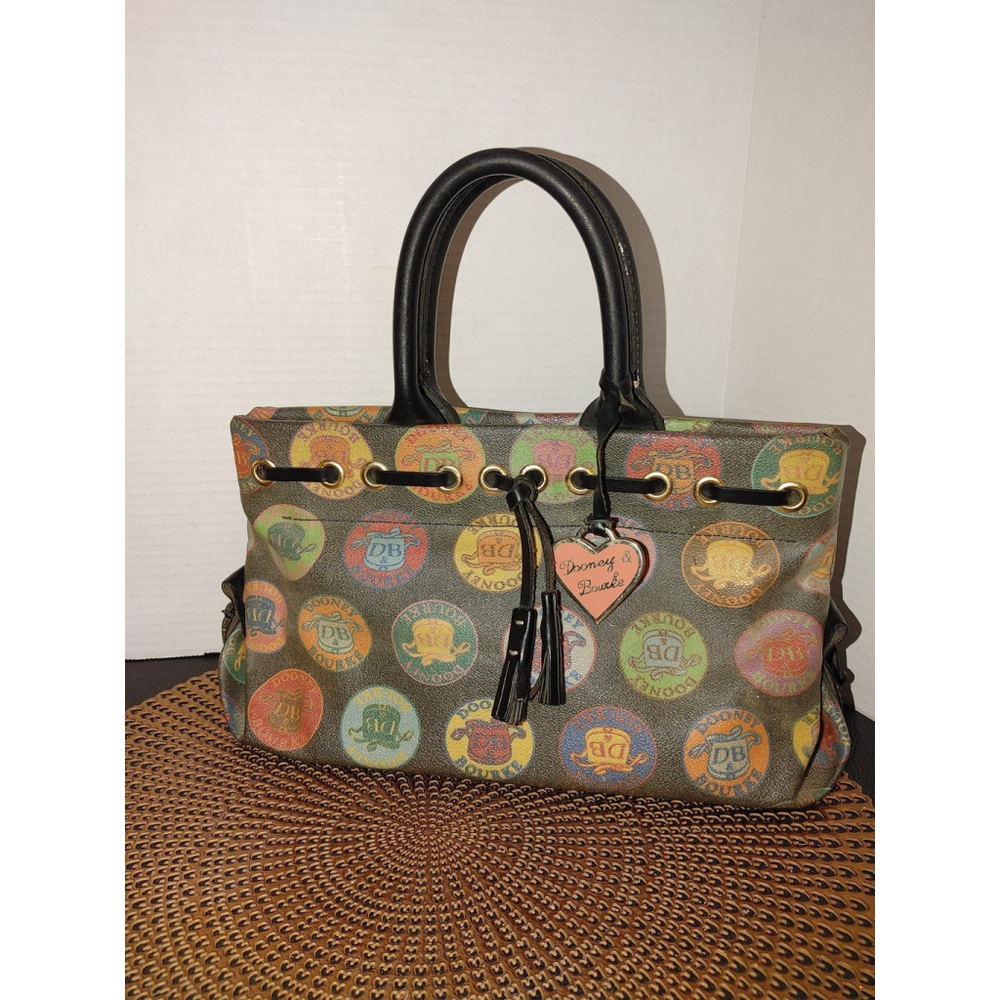 Vintage Dooney & Bourke Multicolor Logo Satchel